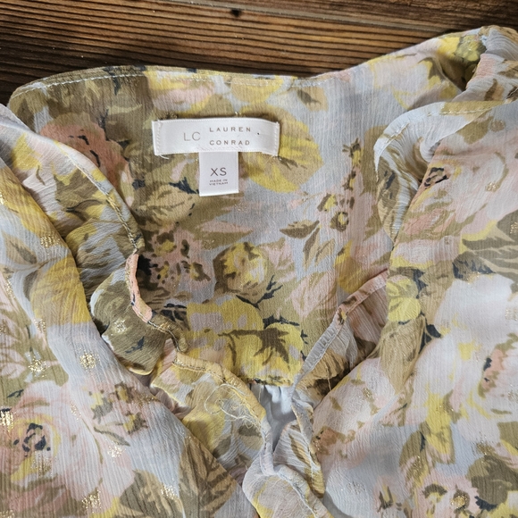 LC Lauren Conrad Yellow and Pink Floral Dress - Picture 2 of 6